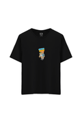 Ayı Baskılı Oversize Unisex Bisiklet Yaka T-Shirt - No.6