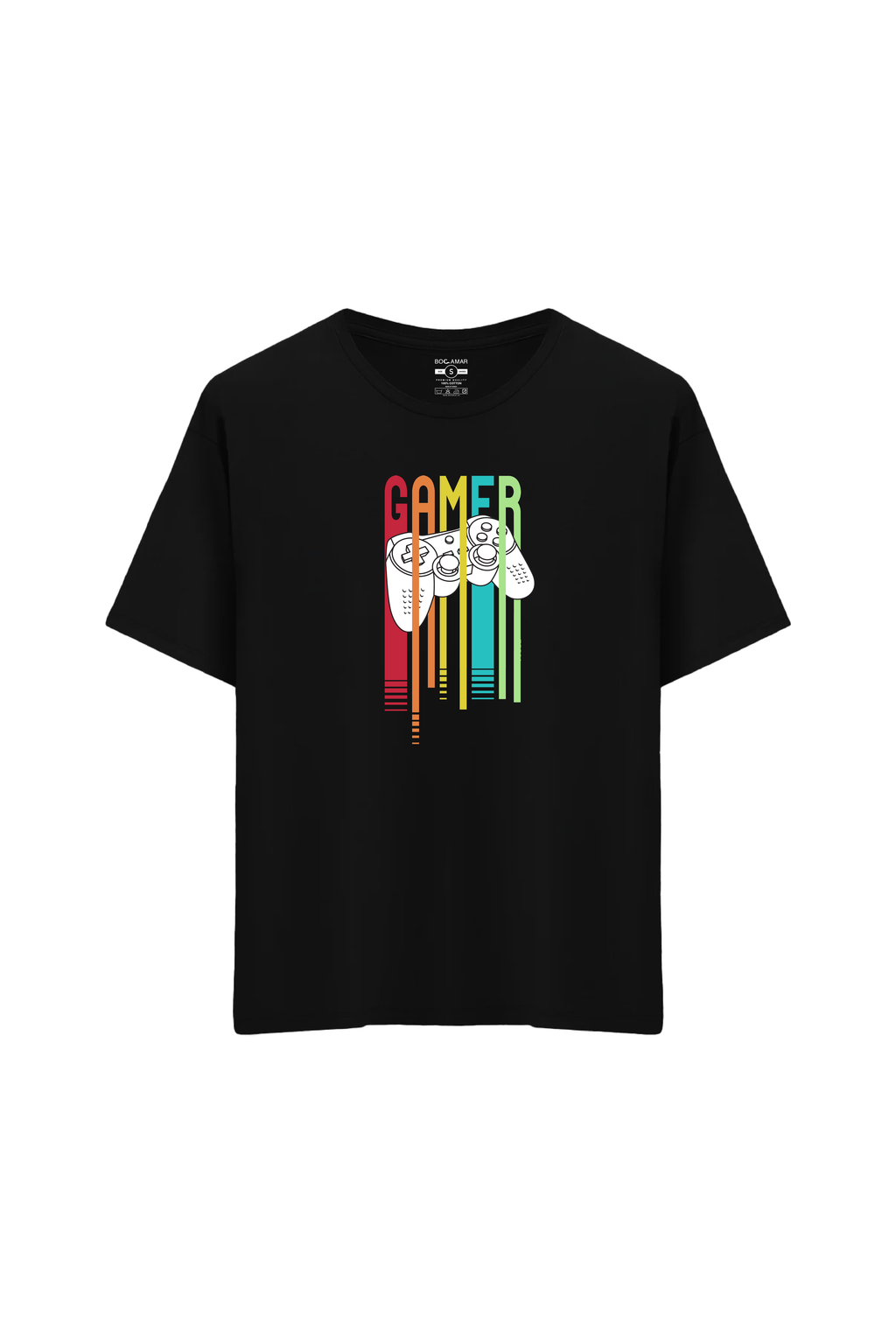 Gaming Baskılı Oversize Unisex Bisiklet Yaka T-Shirt - No.3