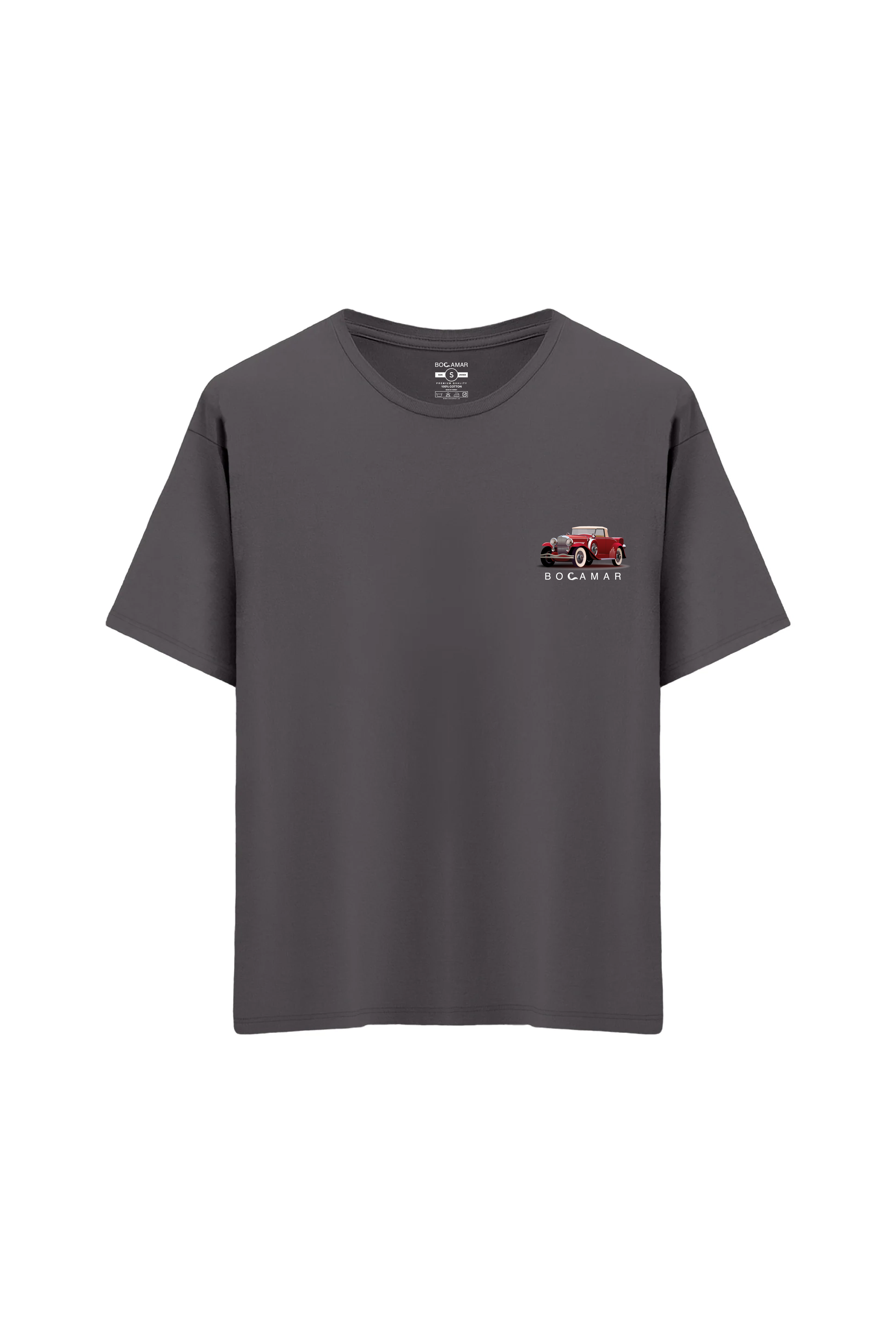 Oversize Unisex Bisiklet Yaka T-Shirt