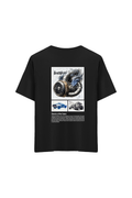 Boost Slogan Baskılı Oversize Unisex Bisiklet Yaka T-Shirt