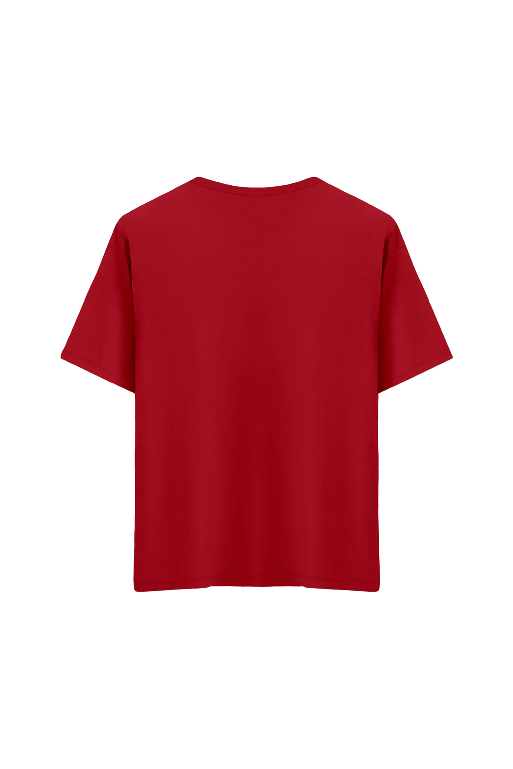 Oversize Unisex Bisiklet Yaka T-Shirt