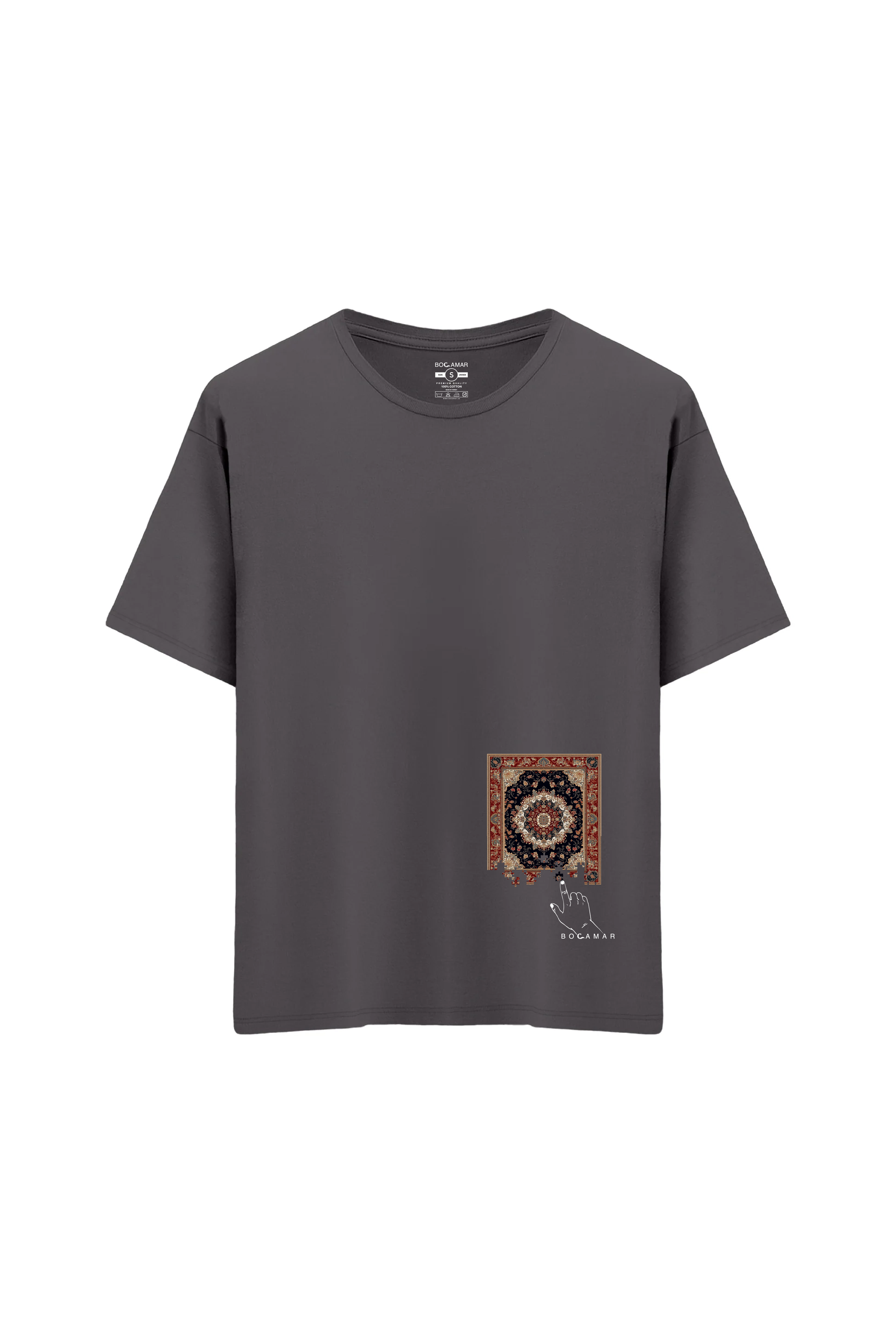 Oversize Unisex Bisiklet Yaka T-Shirt
