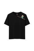 Ayı Baskılı Oversize Unisex Bisiklet Yaka T-Shirt - No.7