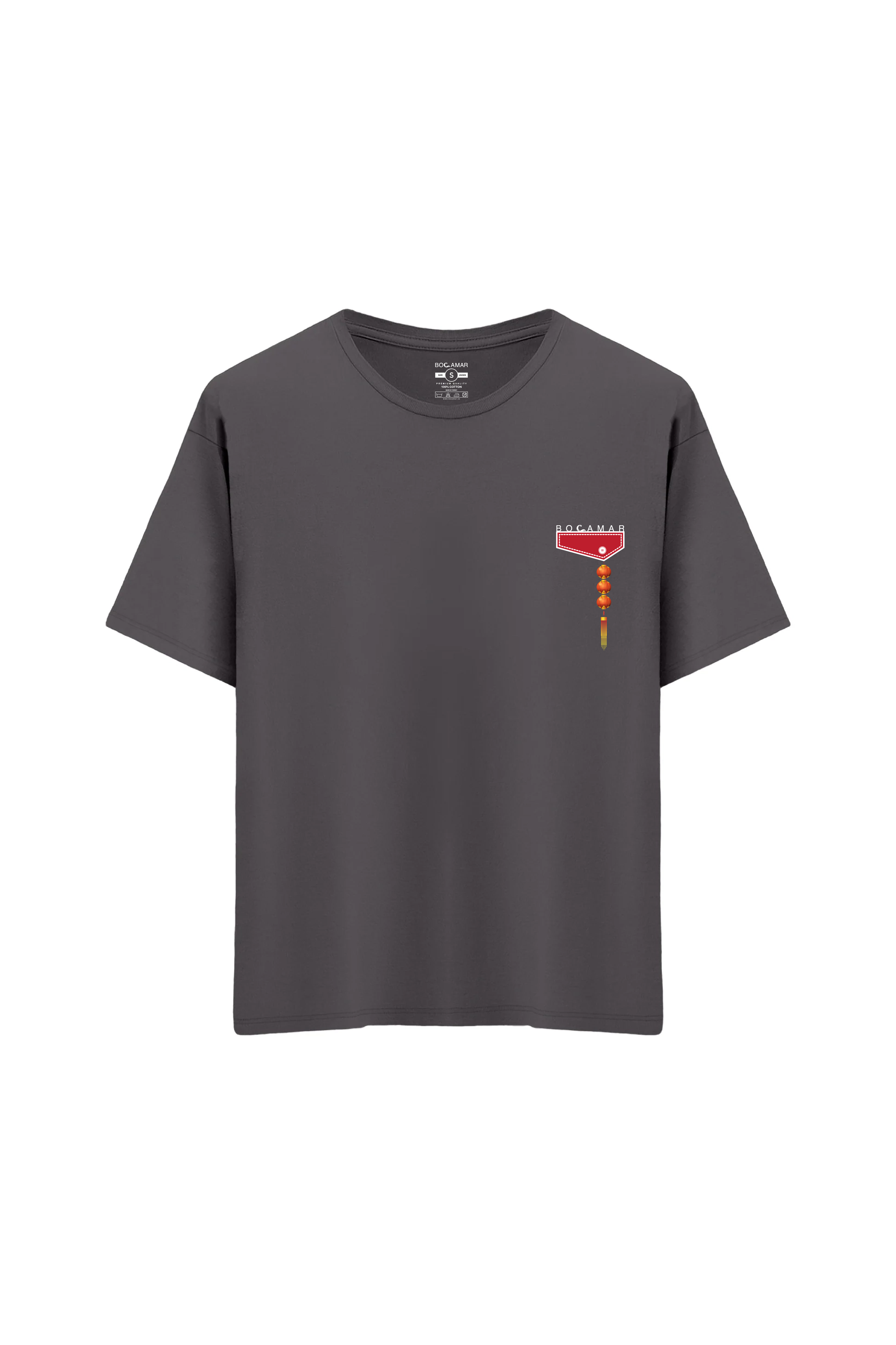 Oversize Unisex Bisiklet Yaka T-Shirt - ANTRASİT