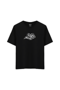 Spor Baskılı Oversize Unisex Bisiklet Yaka T-Shirt - No.4